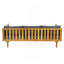 Lit de jour 3 places avec accoudoirs en rotin (coussin gris foncé)-970390332