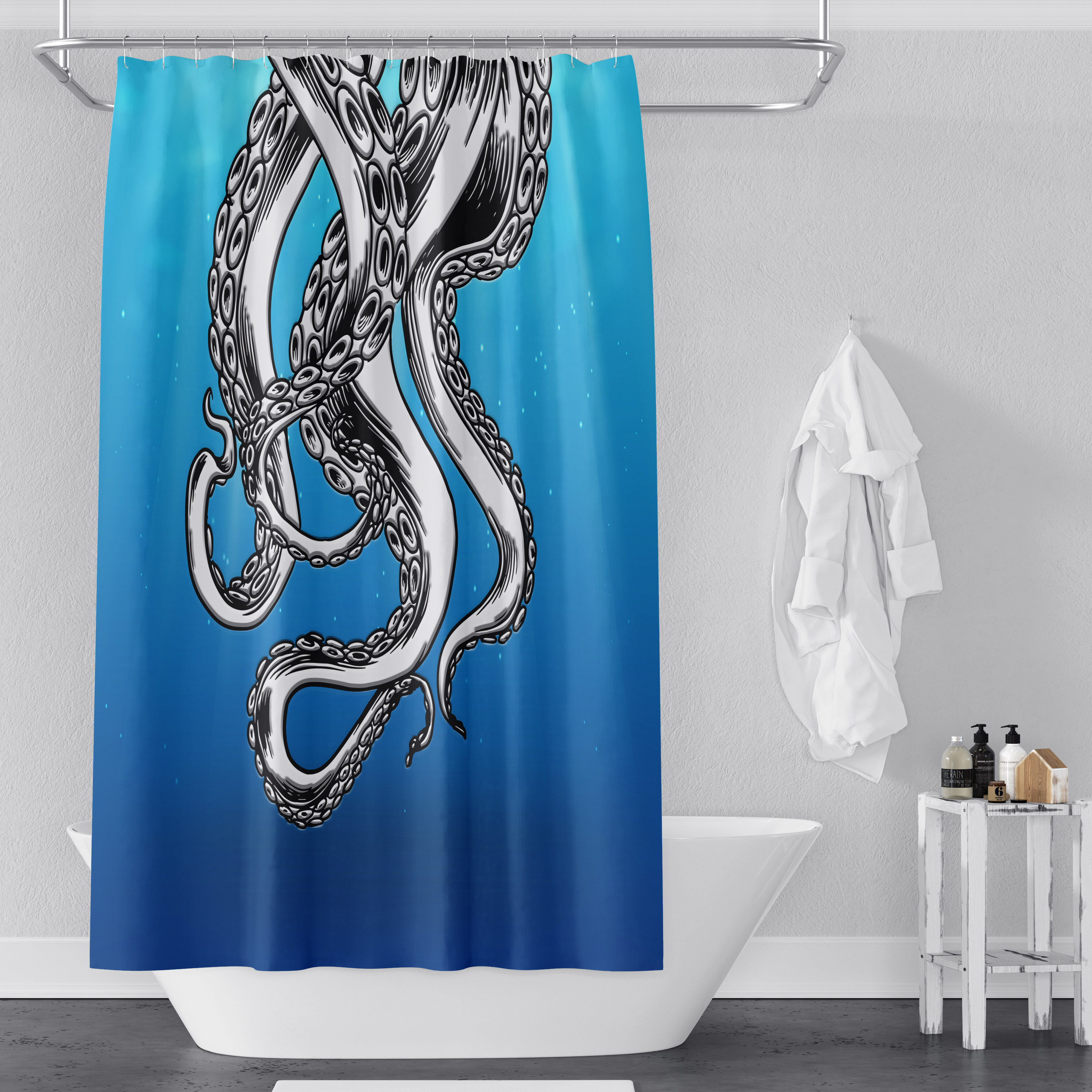 Lessard No Pattern and Not Solid Color Single Shower Curtain Longshore Tides Size: 83 H x 70 W