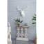Classic Vintage White Wash Console Table With Brown Wood Top