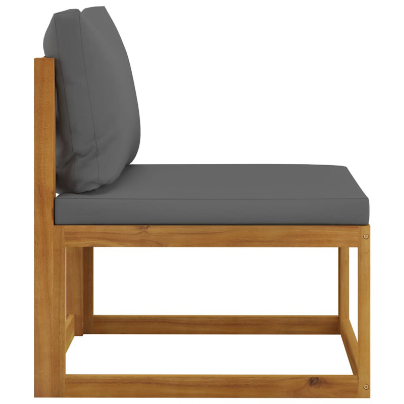Chaise longue 7 pièces avec coussins, gris