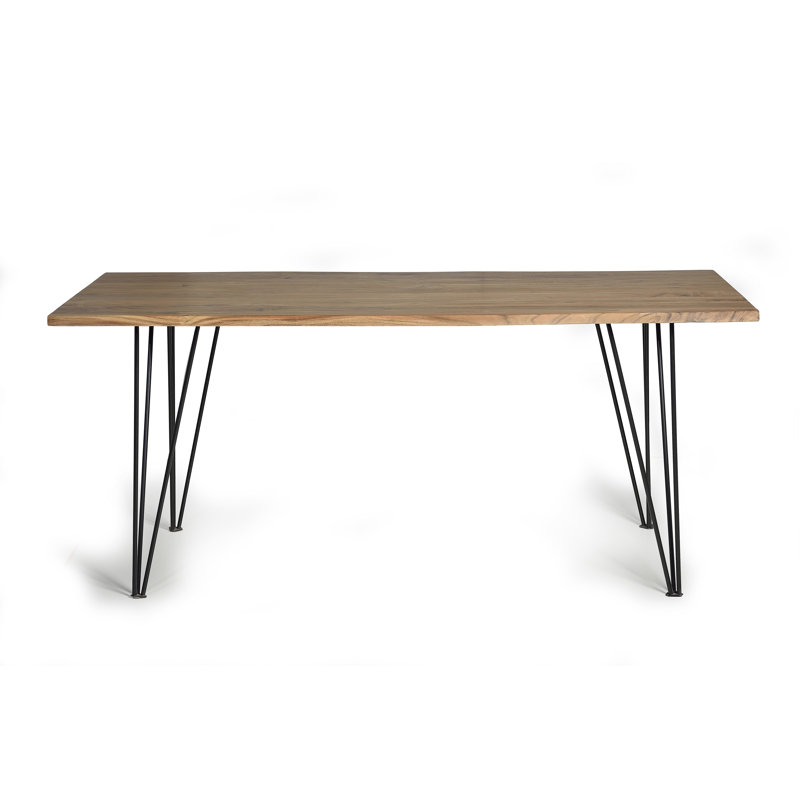 Forkland Acacia Solid Wood Top Dining Table, 76cm H x 160cm L x 90cm W