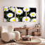 Tableau sur toile tendue avec motif de marguerites sur fond noir (paquet de 3)-1441500681