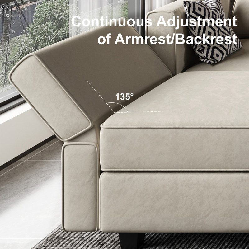 Fauteuil simple rembourré en velours avec rangement Nakash, Velours gris velours