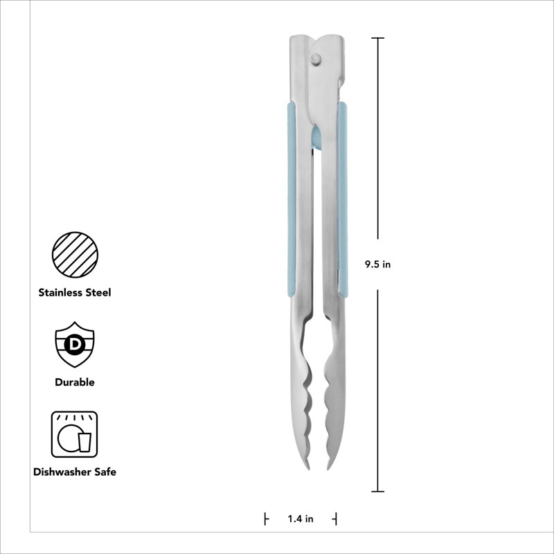 Kitchenaid Side Locking Tongs, 9 Inch, Mineral Water