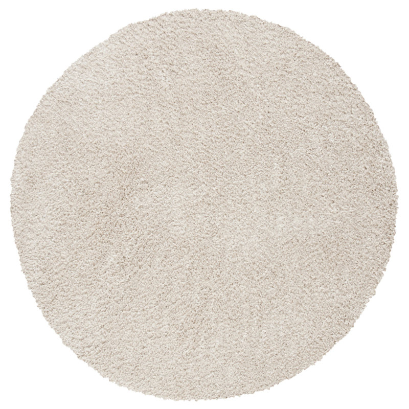 Peake Solid Colour Area Rug, Round 160 cm, Beige