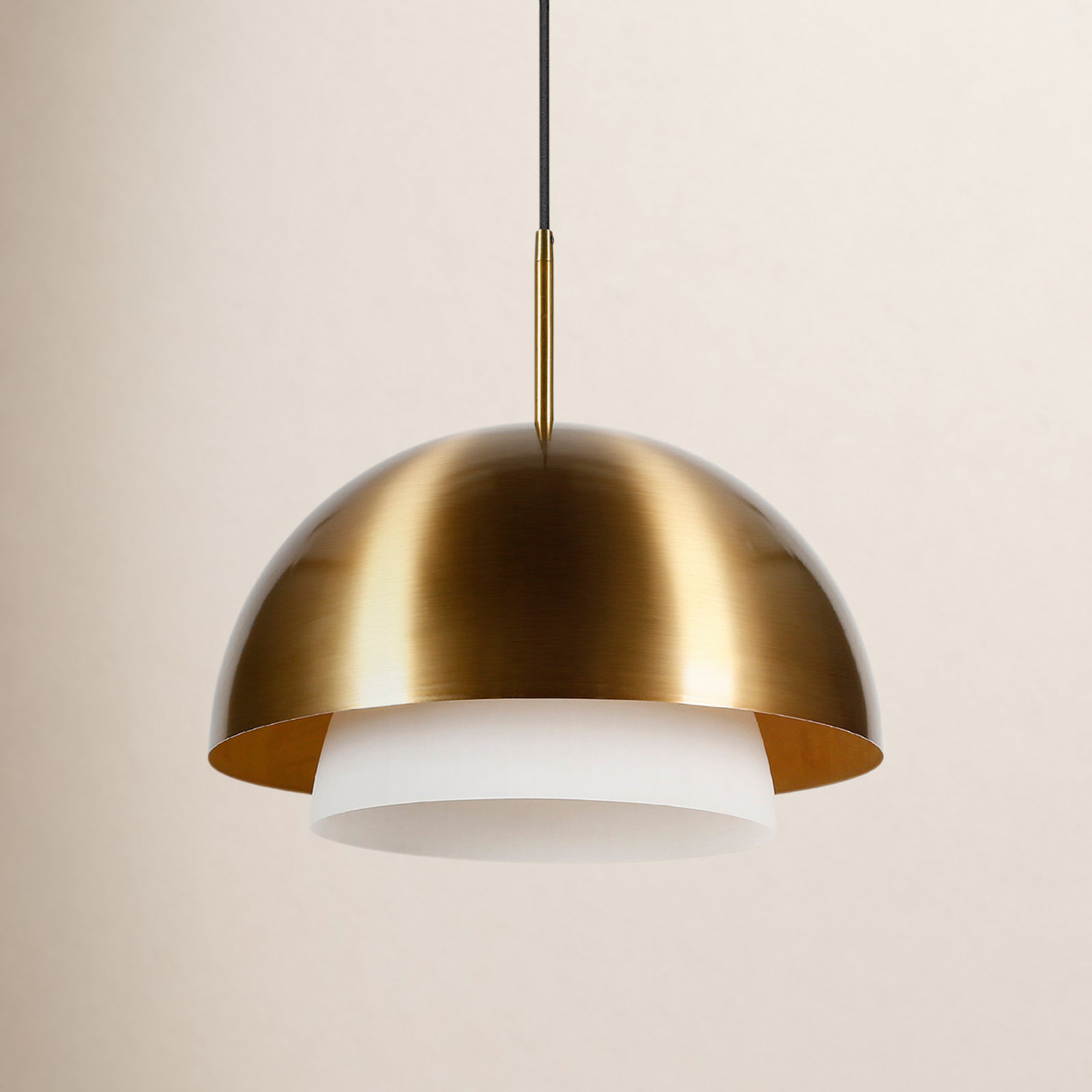 Lyle Stainless Steel Single Light Pendant, Brass
