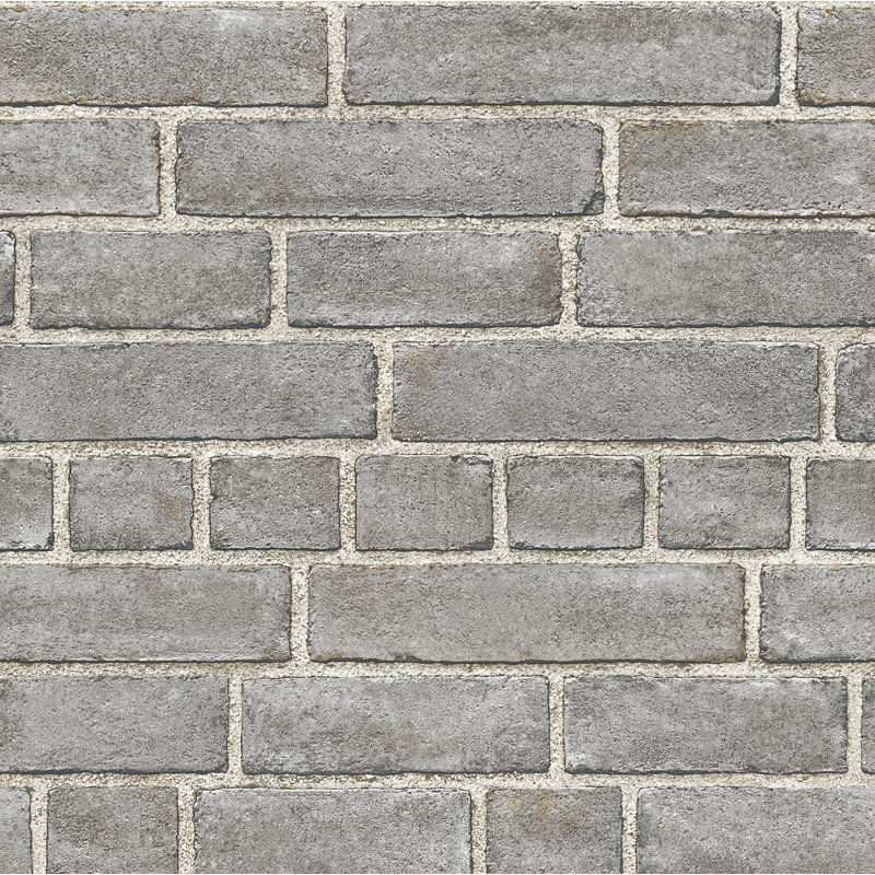 Rouleau de papier peint L 33 pi x l 20,5 po Façade Dove Brick, gris