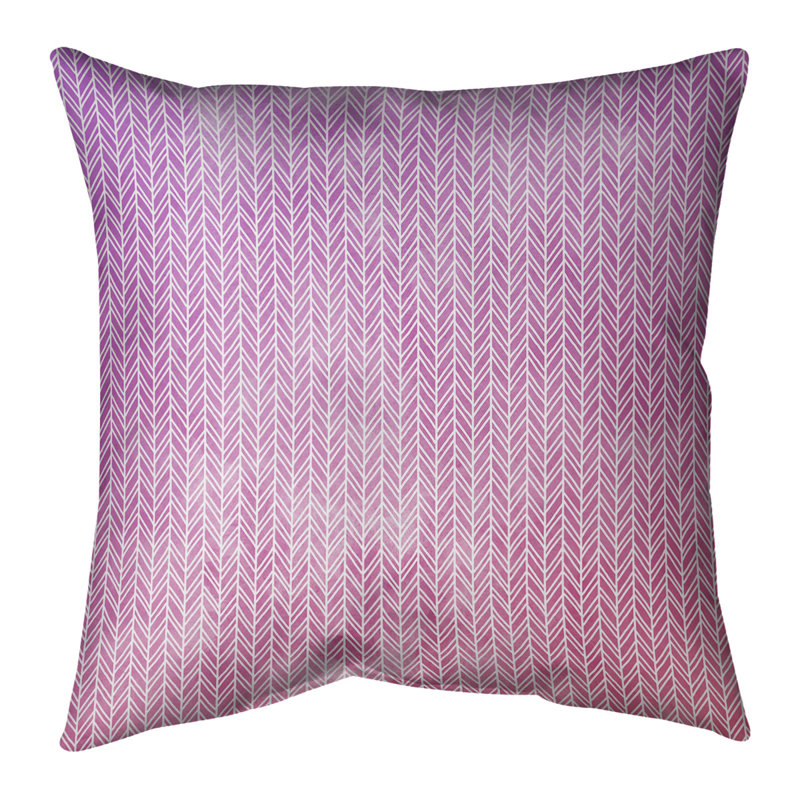 Katelyn Elizabeth Leather/Suede Reversible Throw Pillow, Poly Fill, 16" H x 16" W, Pink/Purple