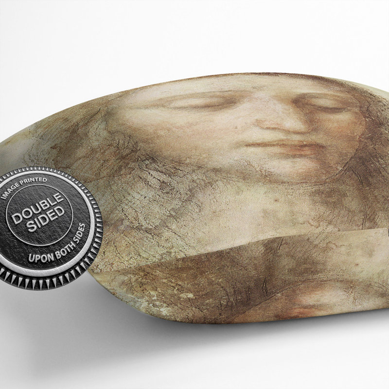 Head Of Christ Square Throw Cushion, 40cm H x 40cm W x 15cm D