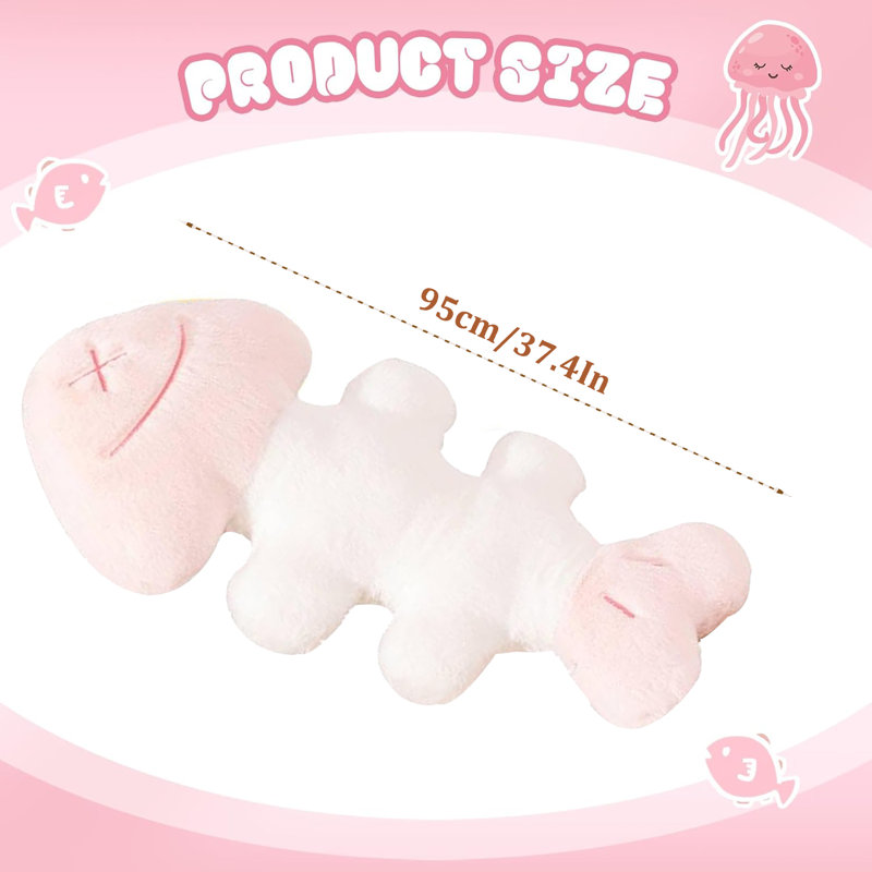 Coussin à poils longs Fishbone, H 37,4 po x l 9,8 po, Rose