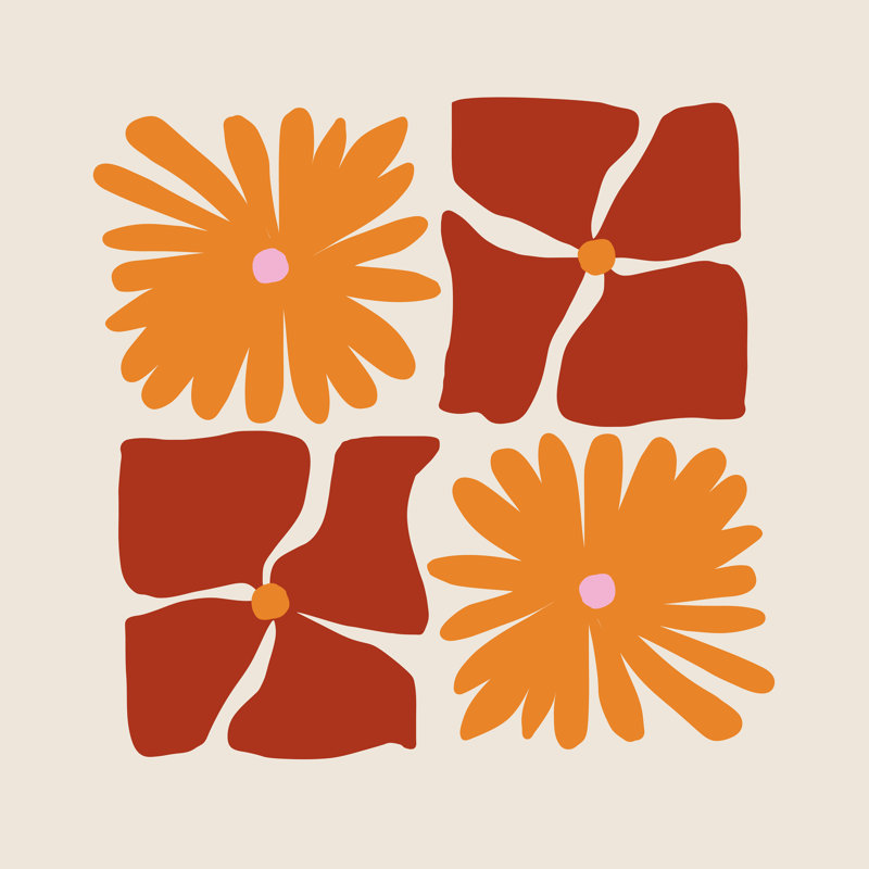 «Fall Flowers» par Leandro Paolo Da Silva - reproduction d'art sur toile tendue, H 20 po x l 20 po, Non, Toile tendue