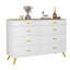 Commode blanche pour chambre à coucher, commode 8 tiroirs, commode large avec lumières DEL