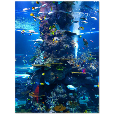Coral Photo 12 in. x 12 in. Ceramic Decorative Mural