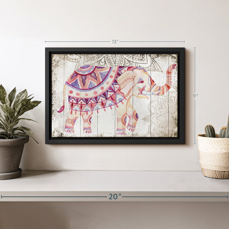 "Art mural éléphant en bois", H 13 po x l 9 po