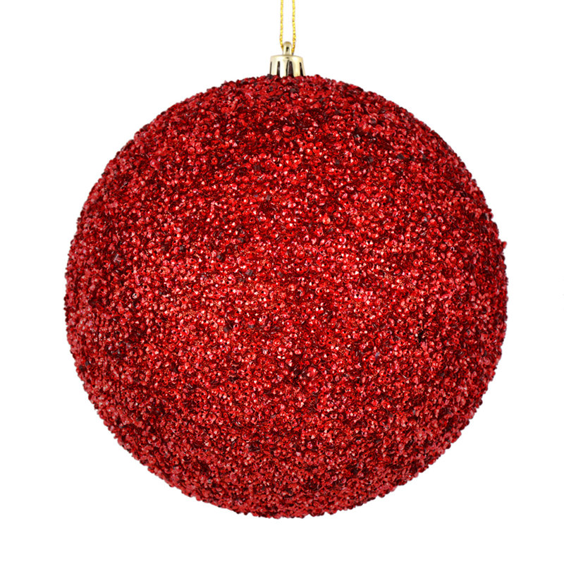 Ornement boule perlé, Rouge