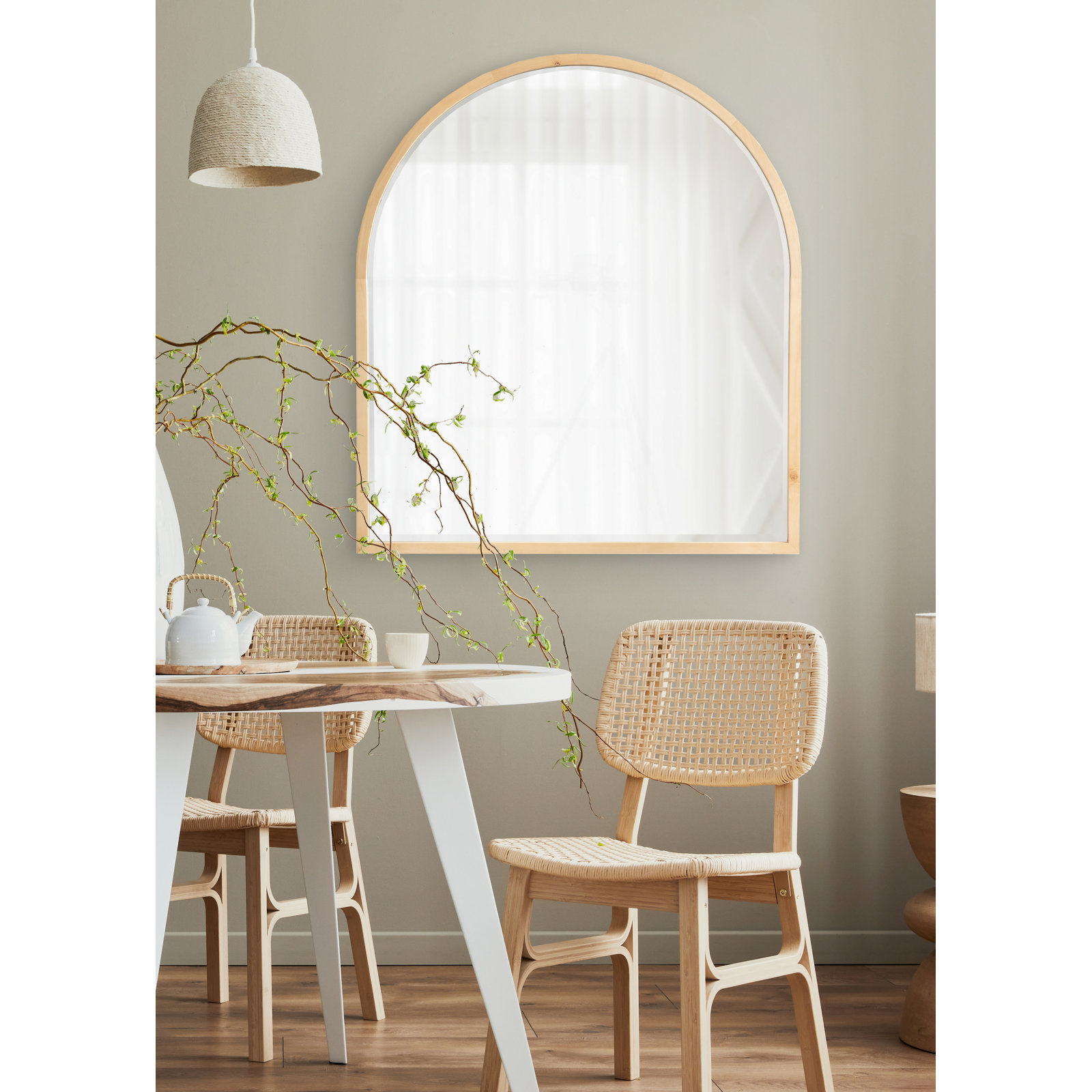 Glover Wood Arch Mirror, Natural