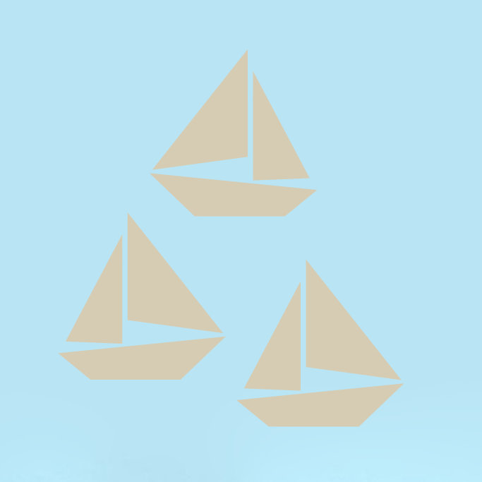 Nautical & Beach Non-Wall Damaging Wall Decal, Beige