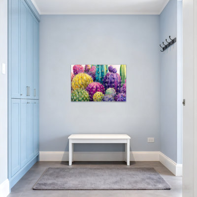 Plants & Flowers Colourful Cactus Pattern Print Artwork