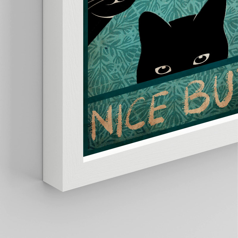 «Nice Bout Bathroom Decor Sneaky Black Cats Peeking» sur papier, Blanc, H 10 po x l 8 po