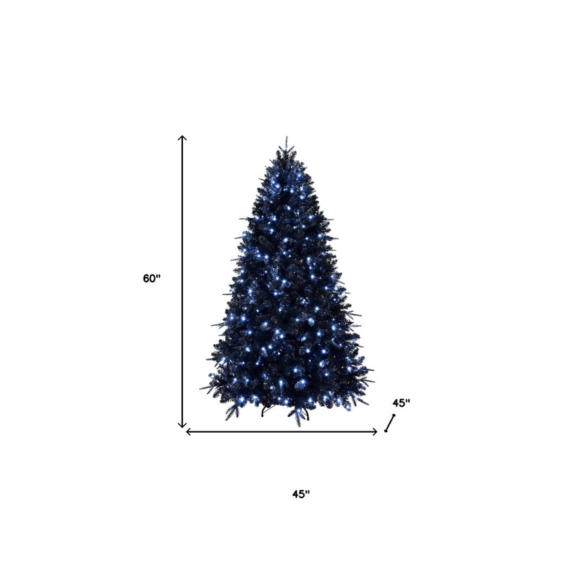 Sapin de Noël 5 pi noir pré-éclairé