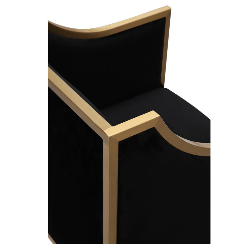 Chaise Bella, Noir, Doré
