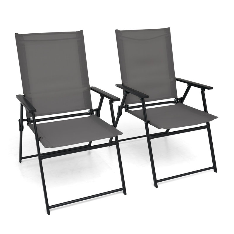 Ensemble de 2 chaises pliantes Kimyatta, Gris