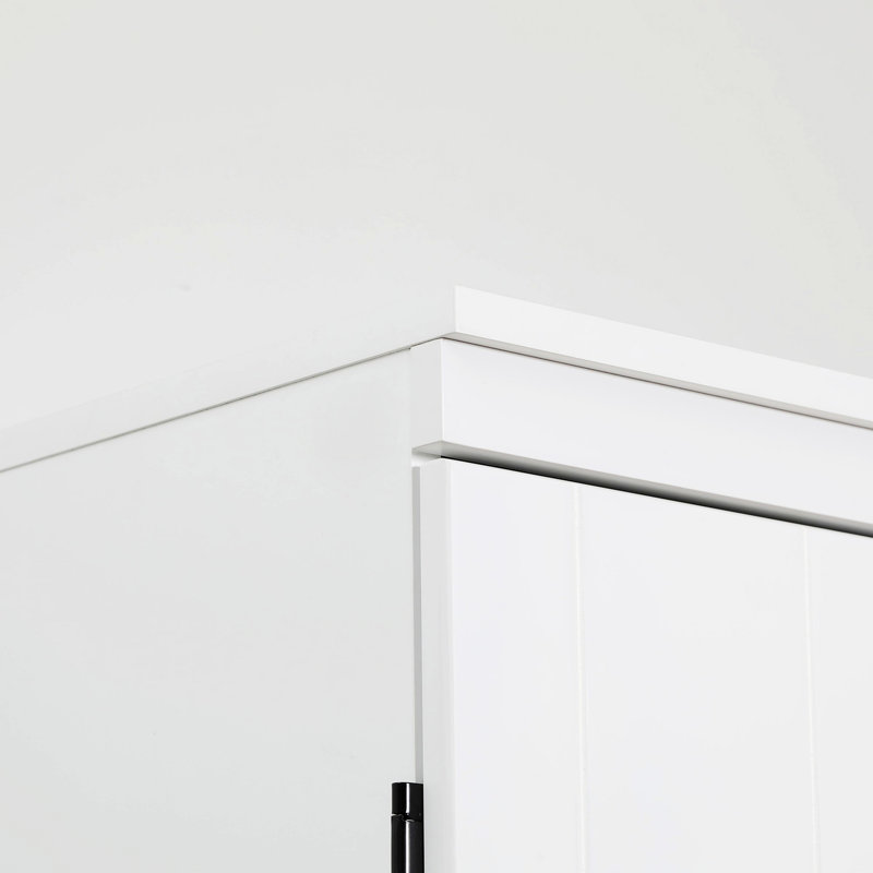 Armoire de cuisine, grande armoire de rangement autoportante avec 2 tablettes réglables et 4 portes, armoire de rangement décorative pour la maison
