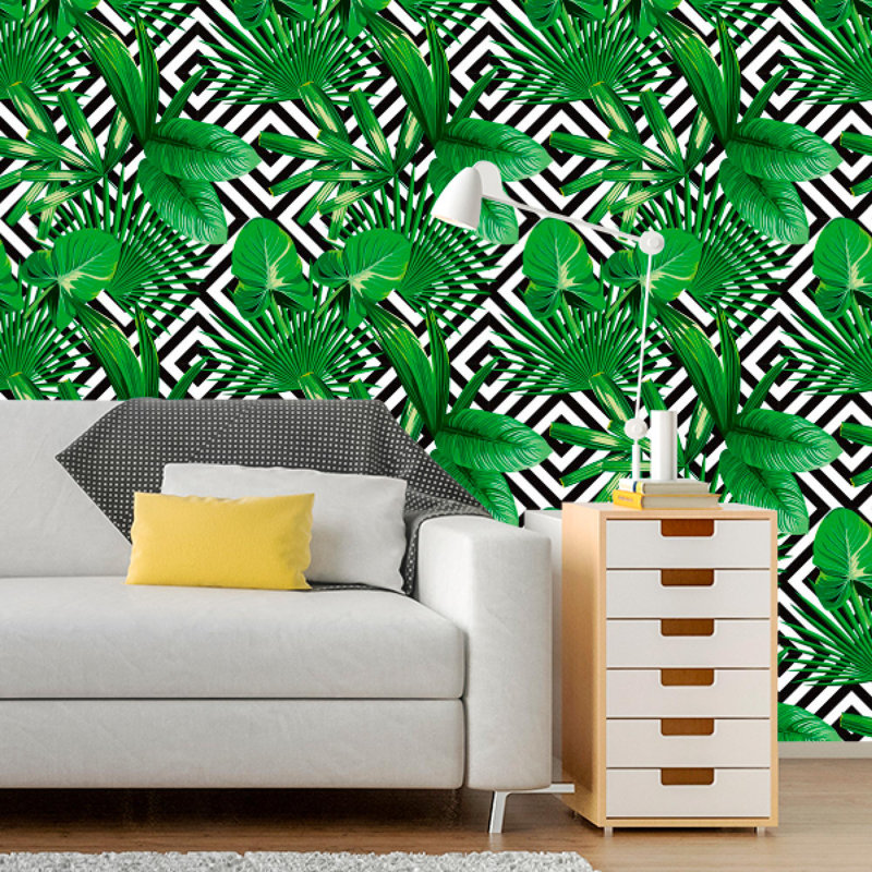 Panneau de papier peint amovible à motif de treillis Mathis, L 126 po x l 24 po