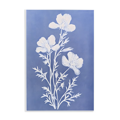 Cerulean Blue Blooms Wall Plaque Art by Petals Prints Design
