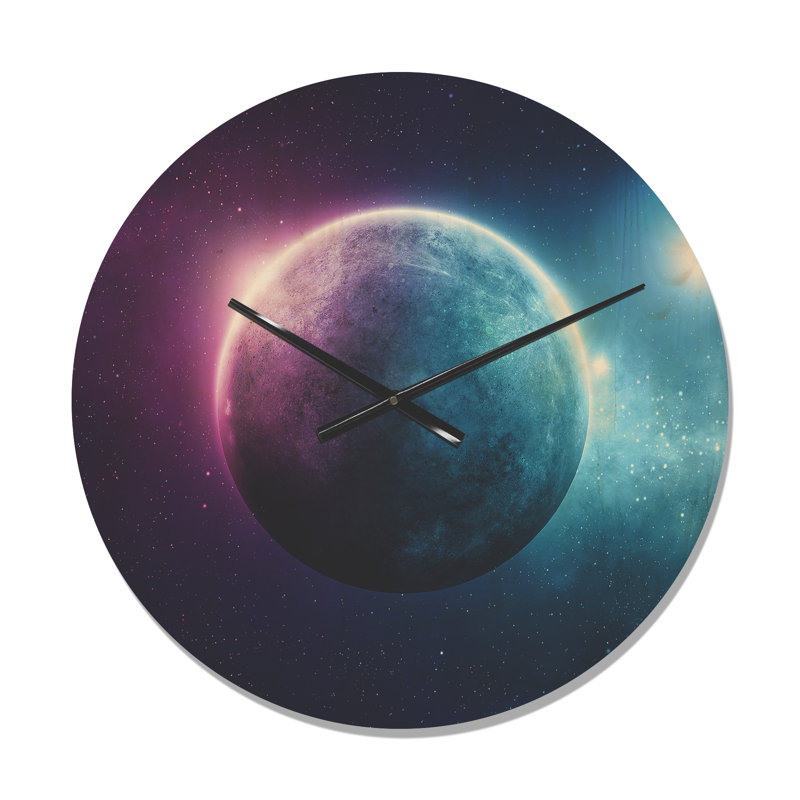 Horloge murale moderne en bois profond, Moyenne