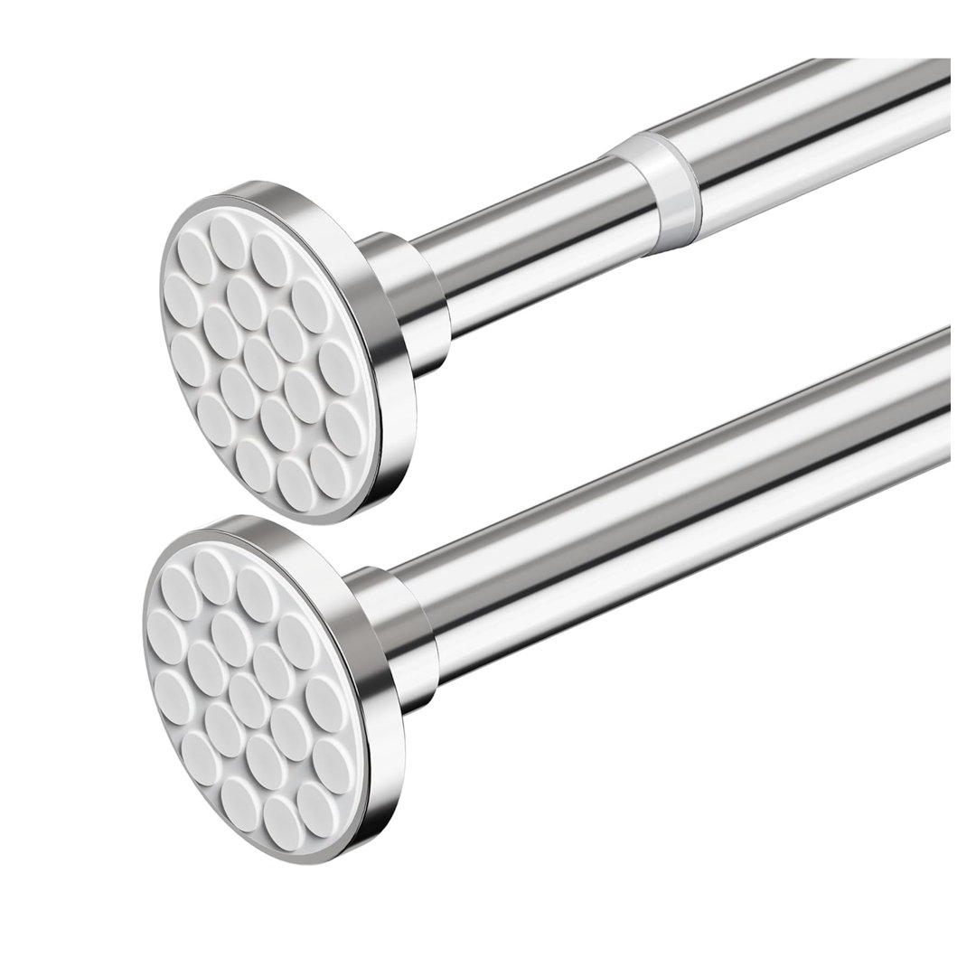 85cm Straight Shower Curtain Pole & Hook Set
