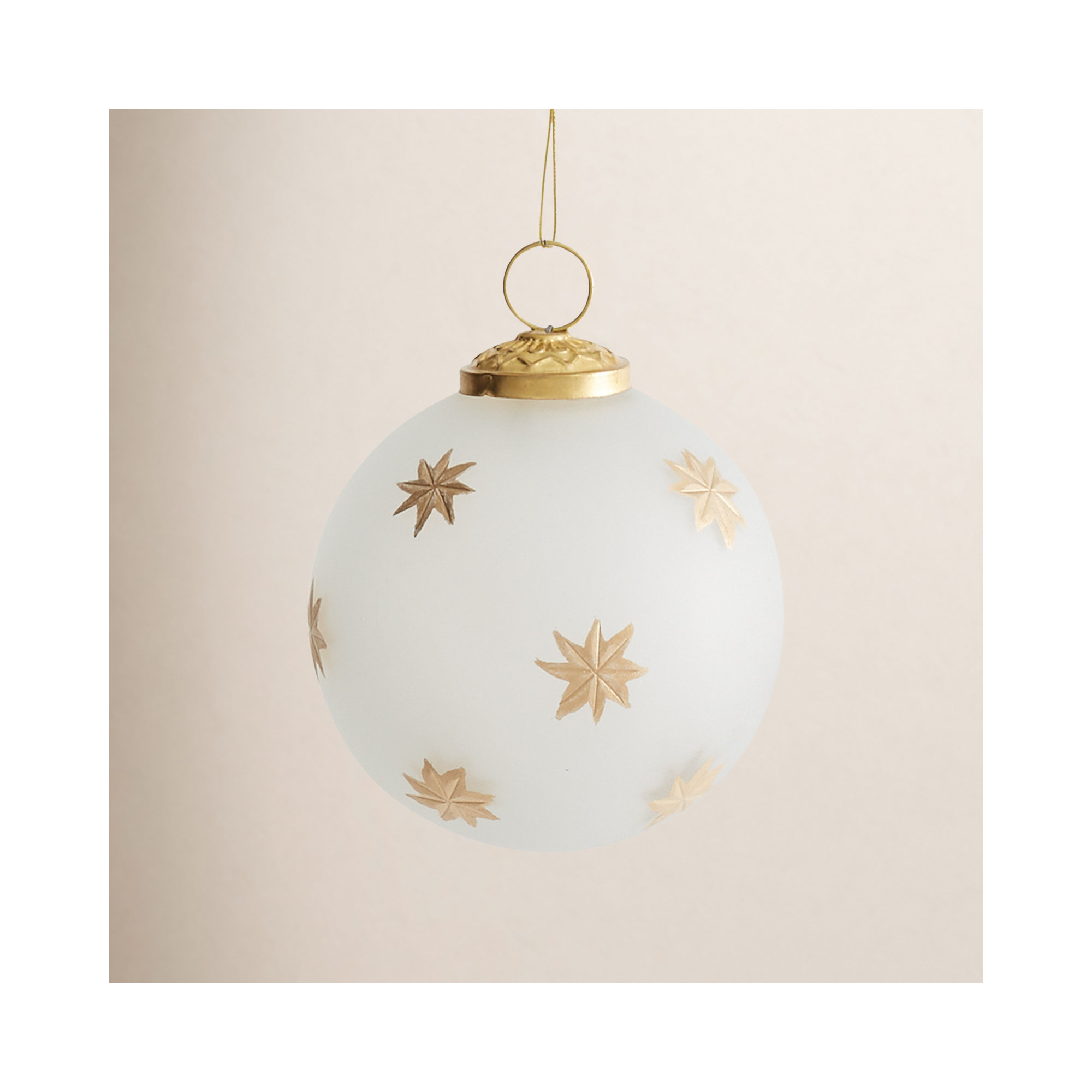 Stari North Star Ball Ornament, 4" H x 4" W x 4" D