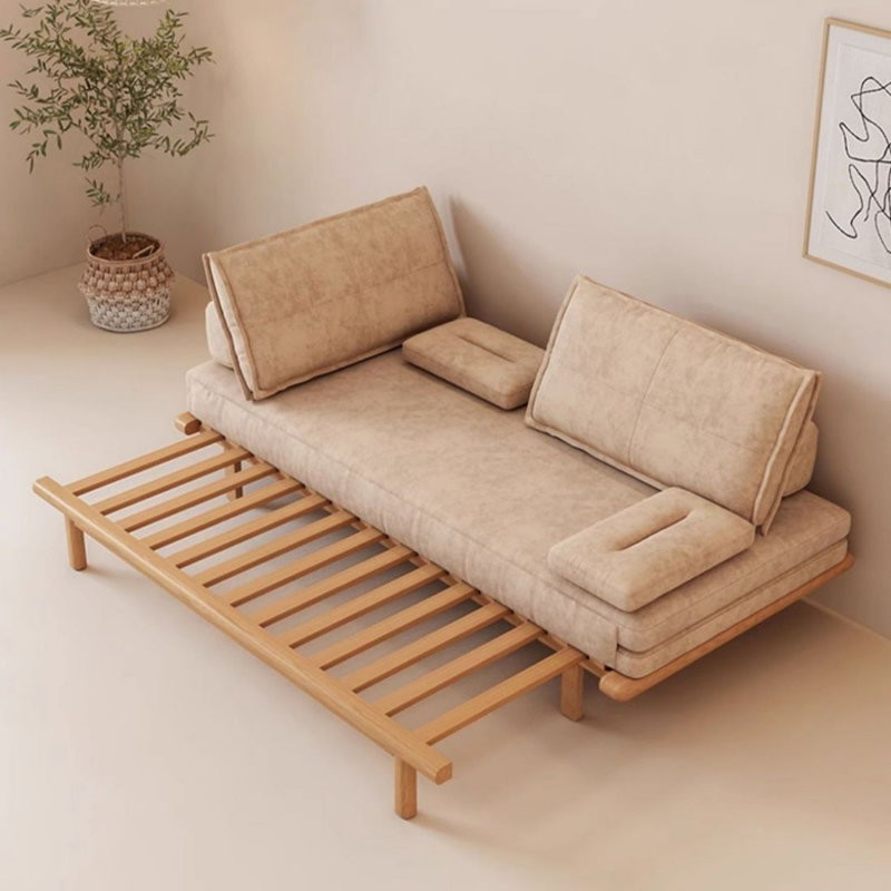 Coton kaki Canapé-lit Linen, H 29,53 po x L 78,74 po x l 35,43 po