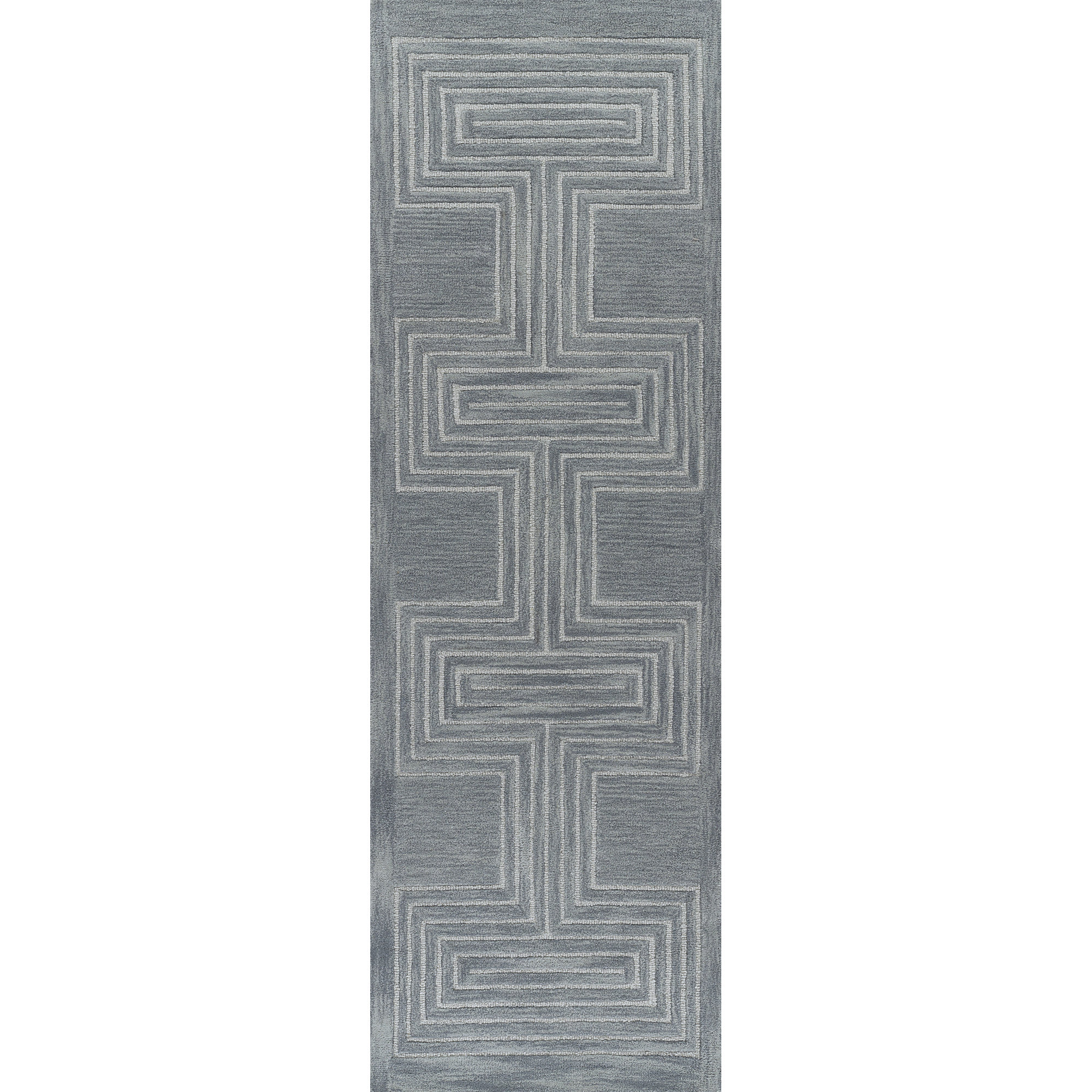 Orlie Hand Tufted Wool Brown Rug, Runner 2'6" x 8', Blue