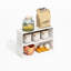Ensemble de 2 tablettes de rangement empilables en marbre clair Helena, 18 po