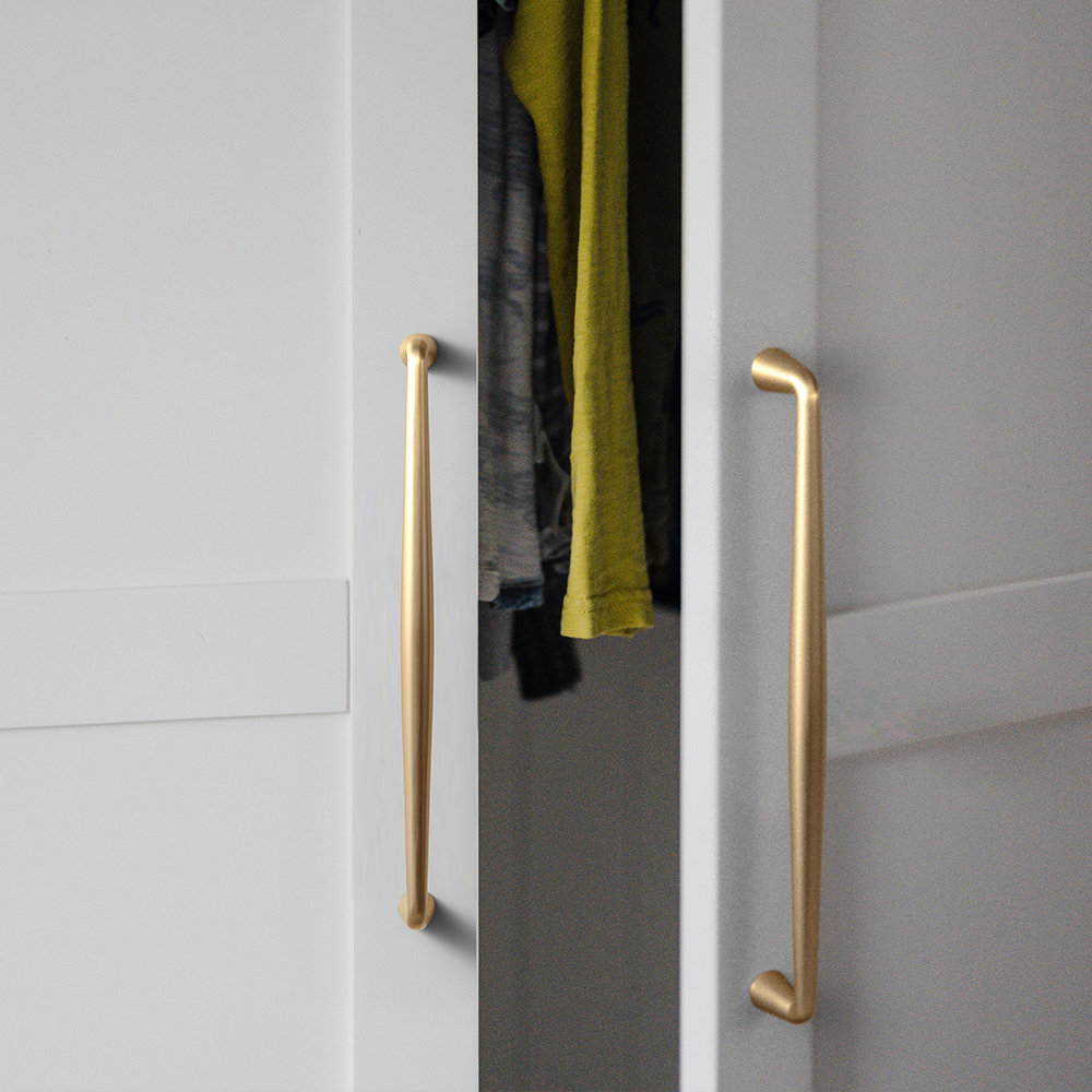 Center Bar Cabinet Pull Multipack, 3 3/4", Brushed Gold