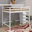 Lit mezzanine double avec armoire de rangement et escalier Jakema-70348836