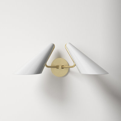 Ryshon 2 Light Steel Dimmable Armed Sconce