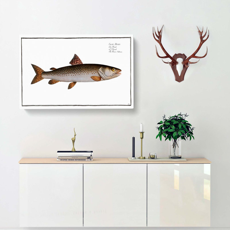 River-Salmon Fish by M.E. Bloch - Wrapped Canvas Print, 50cm H x 76cm W x 3cm D