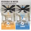 Ventilateur de plafond de ferme à 10 pales de 62 po / 72 po avec lumière et télécommande, moteur à courant continu réversible 3CCT, 6 vitesses-1555316895