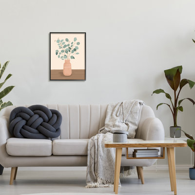 Boho, botanique, feuilles, branches, sud-ouest, géométrique, vase, ferme grise, estampe numérique, art texturé par Nancy Mckenzie