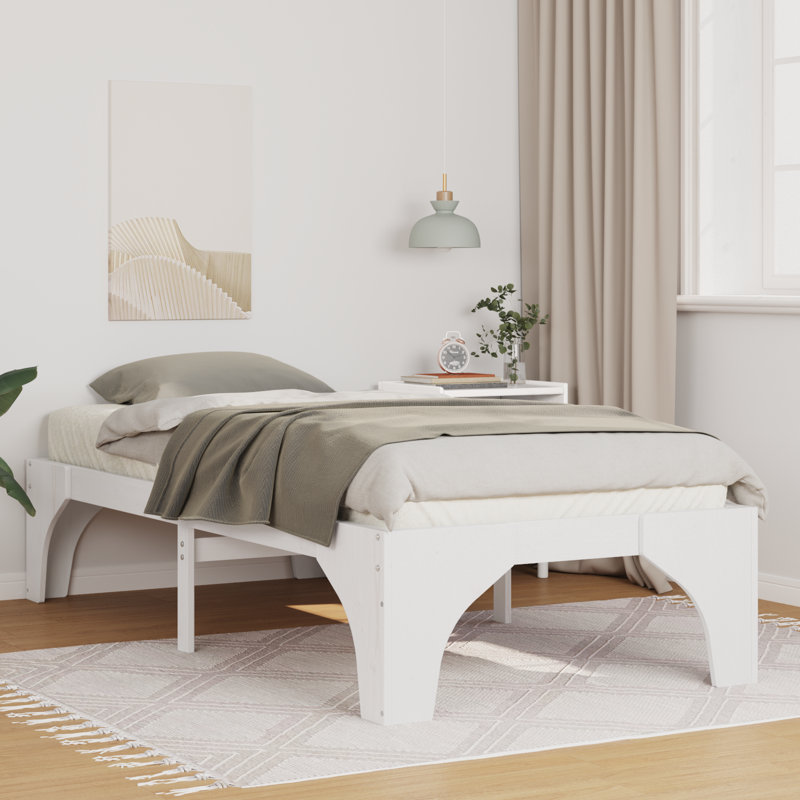 Solid Wood Bed, Small Single (2'6), White
