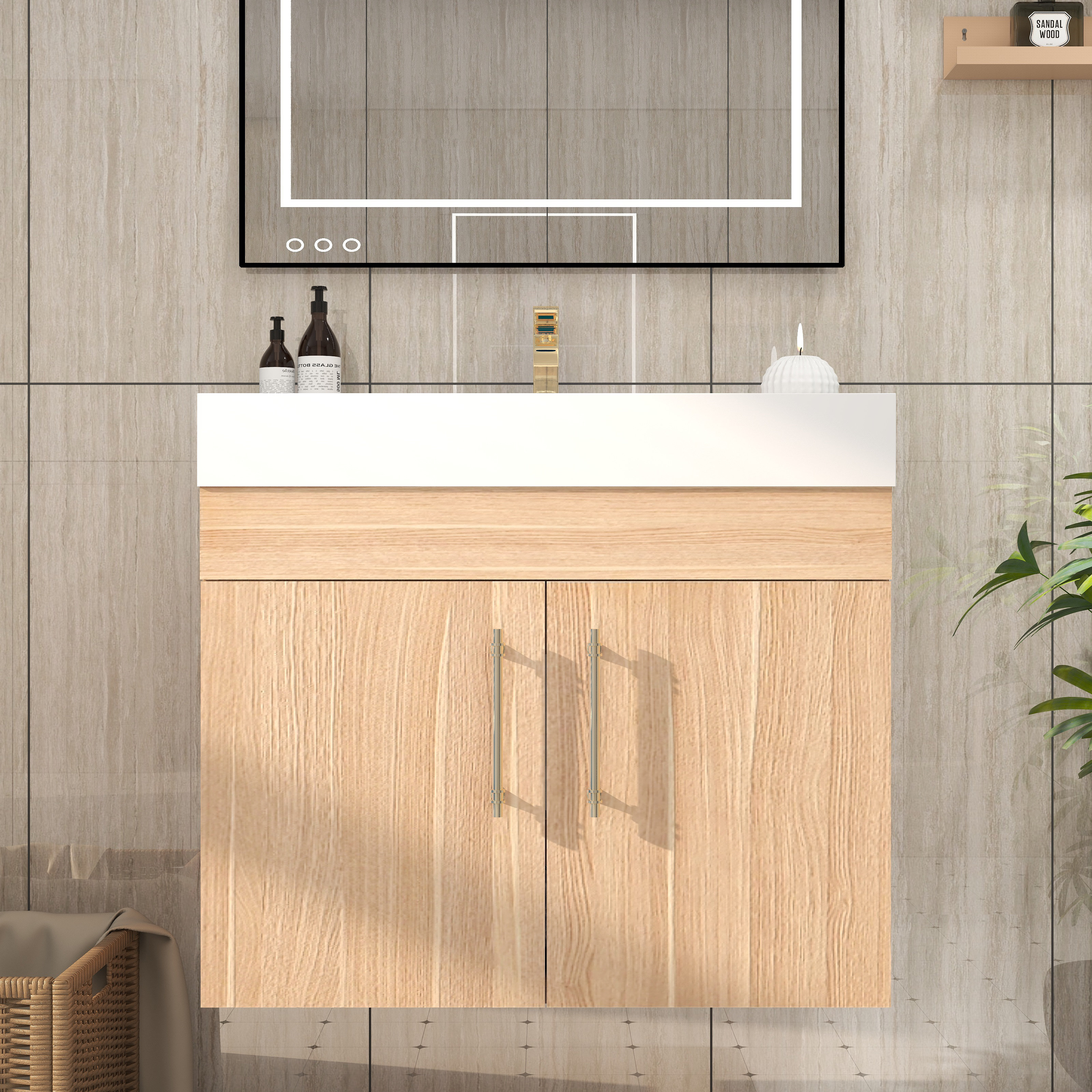 Morenobath 30 quot Wall Mounted Single Bathroom Vanity Set Reviews Wayfair