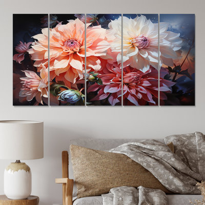 Pink Dahlia Romantic Impression III Plants & Flowers Wall Decor on Metal