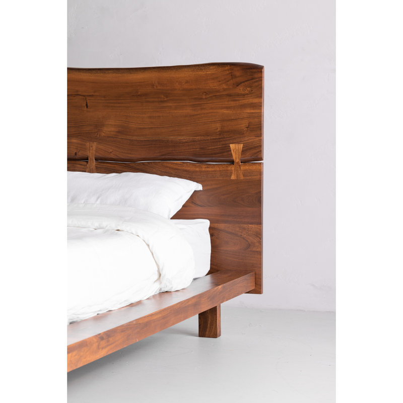 Madagascar Queen Platform Bed with Organic Edge Headboard