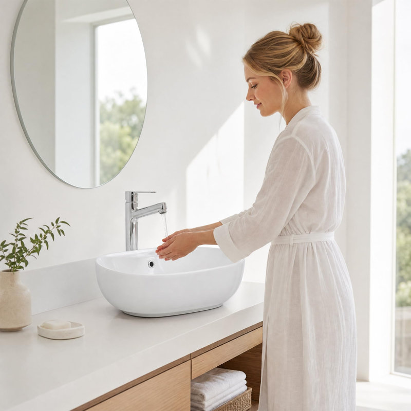 Lavabo vasque ovale en céramique Modern Modern