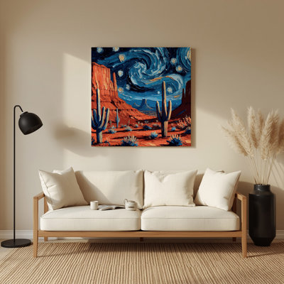 Southwestern Landscapes Starry Night 138 Purple Metal Wall Art