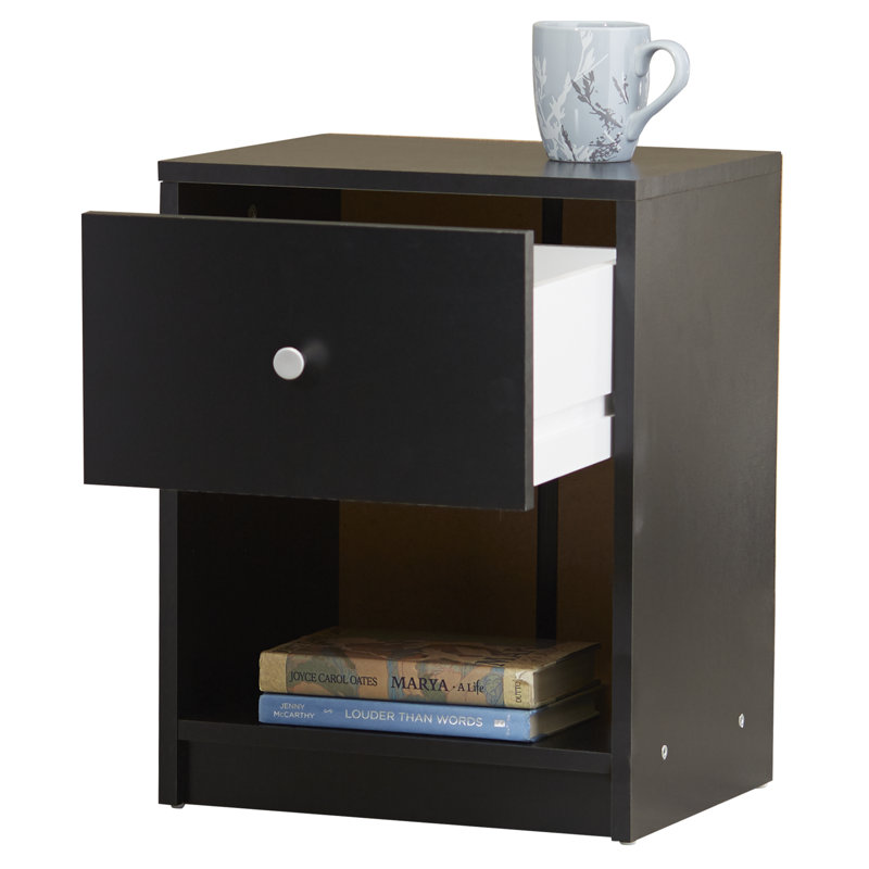 Clanton Small-Space 1 - Drawer Nightstand, Black
