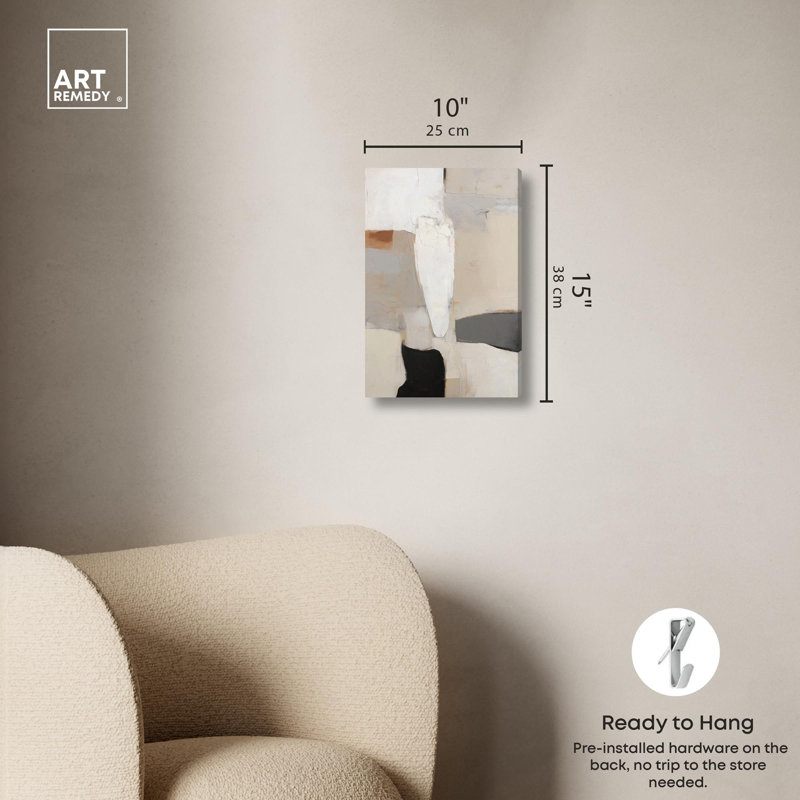 Ancienne impression sur toile, "Modern Wall II" par Art Remedy, 10" H x 15" W, Cadre argenté