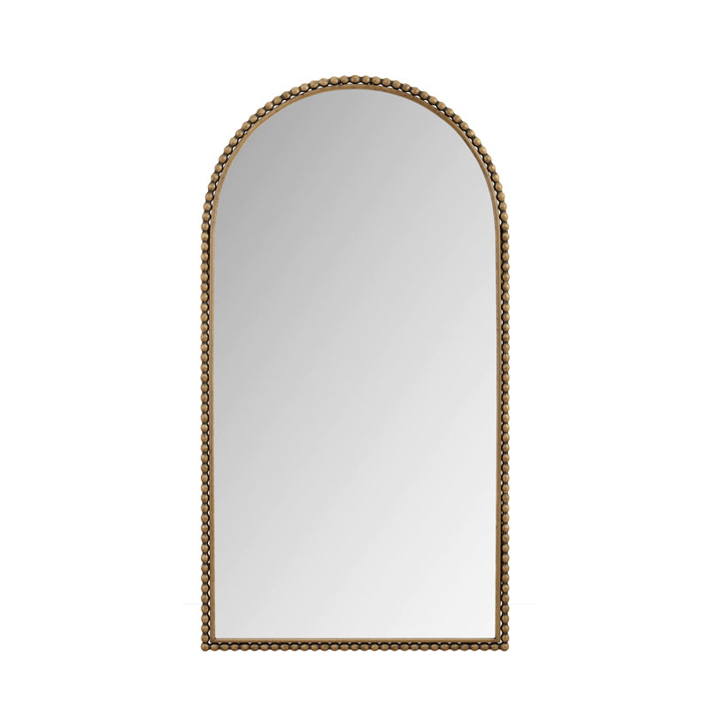 Iron Arch Retro Full Length Mirror With Supporting Feet, For Living Room, Bedroom, Gold